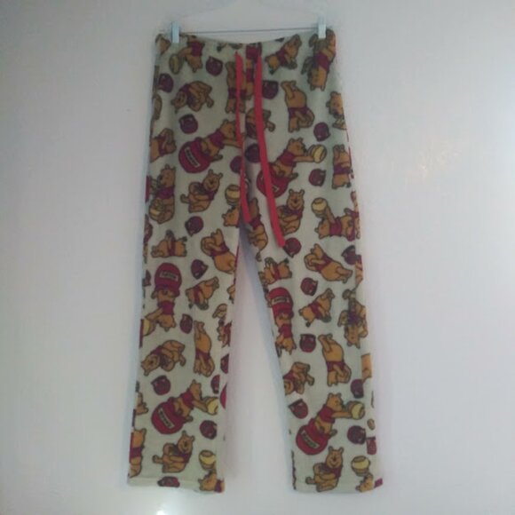 Disney women's size L yellow and red Winnie the Pooh pajama pants - Picture 1 of 14